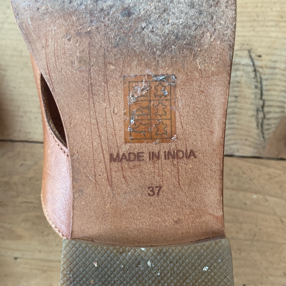 Free People leather sandal cognac brown 37 6.5 7 - Picture 5 of 7
